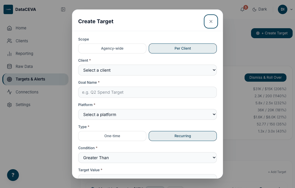 Creating a target